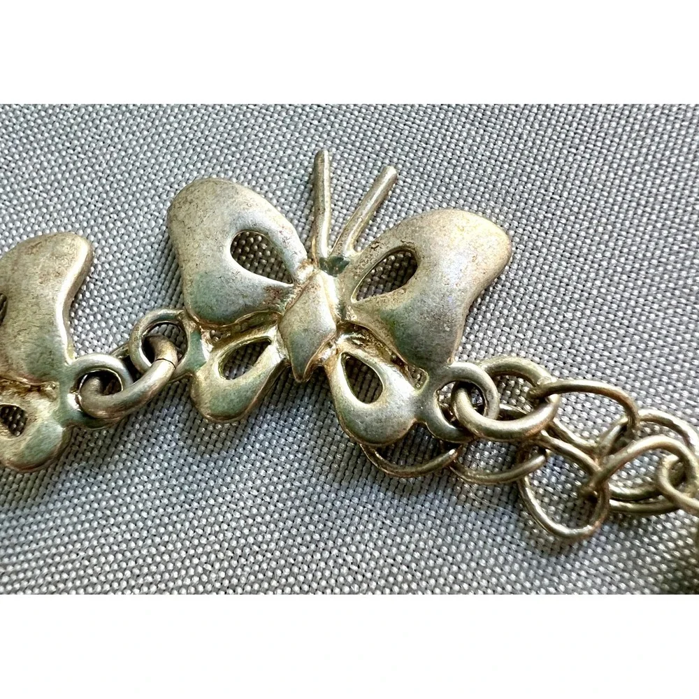 Kids' Sterling Silver 925 Butterfly Link Bracelet 6